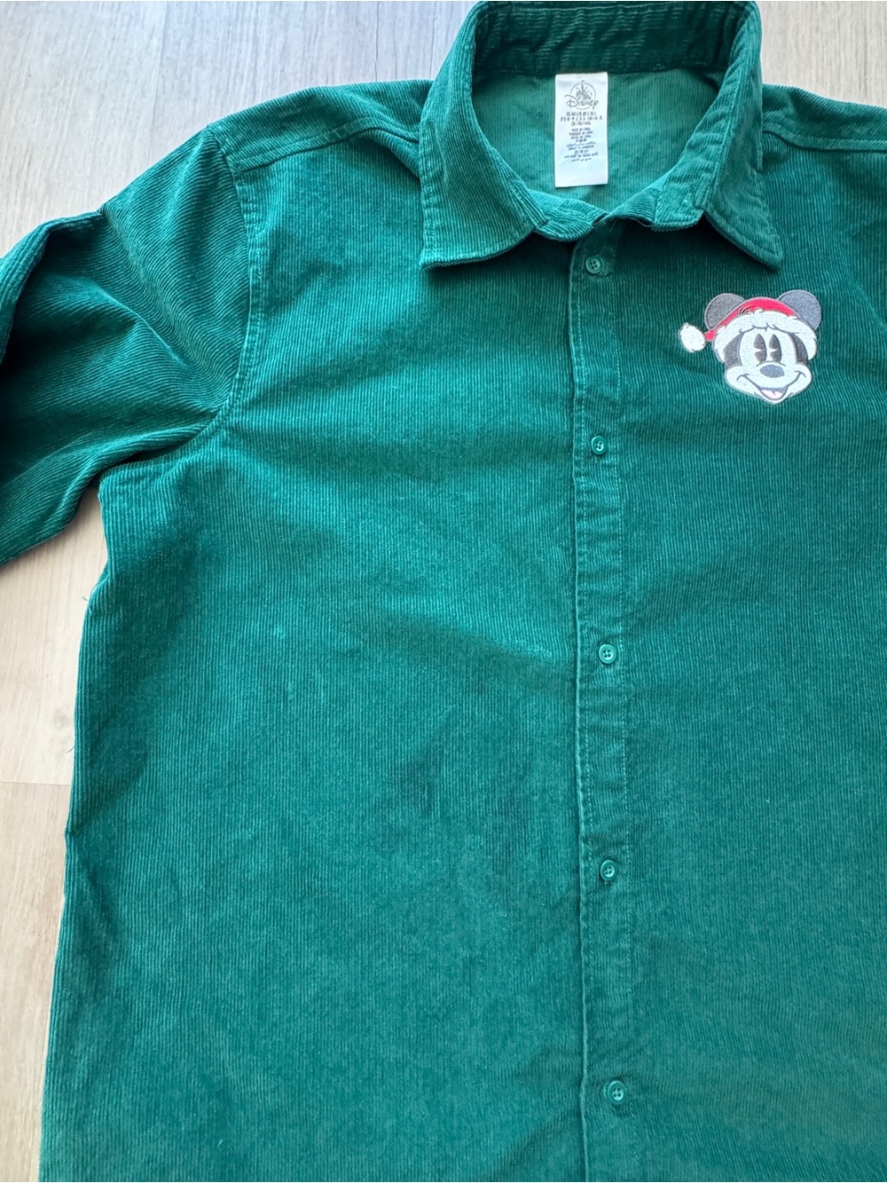 Disney Mickey Corduroy Button Up Holiday Shirt - L - Picture 8 of 10